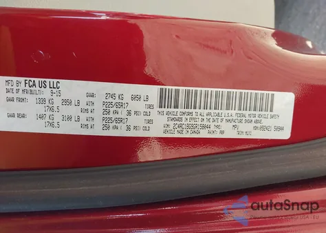 2016 Chrysler Town & Country Touring z USA, uszkodzony, nr VIN 2C4RC1BG9GR158044